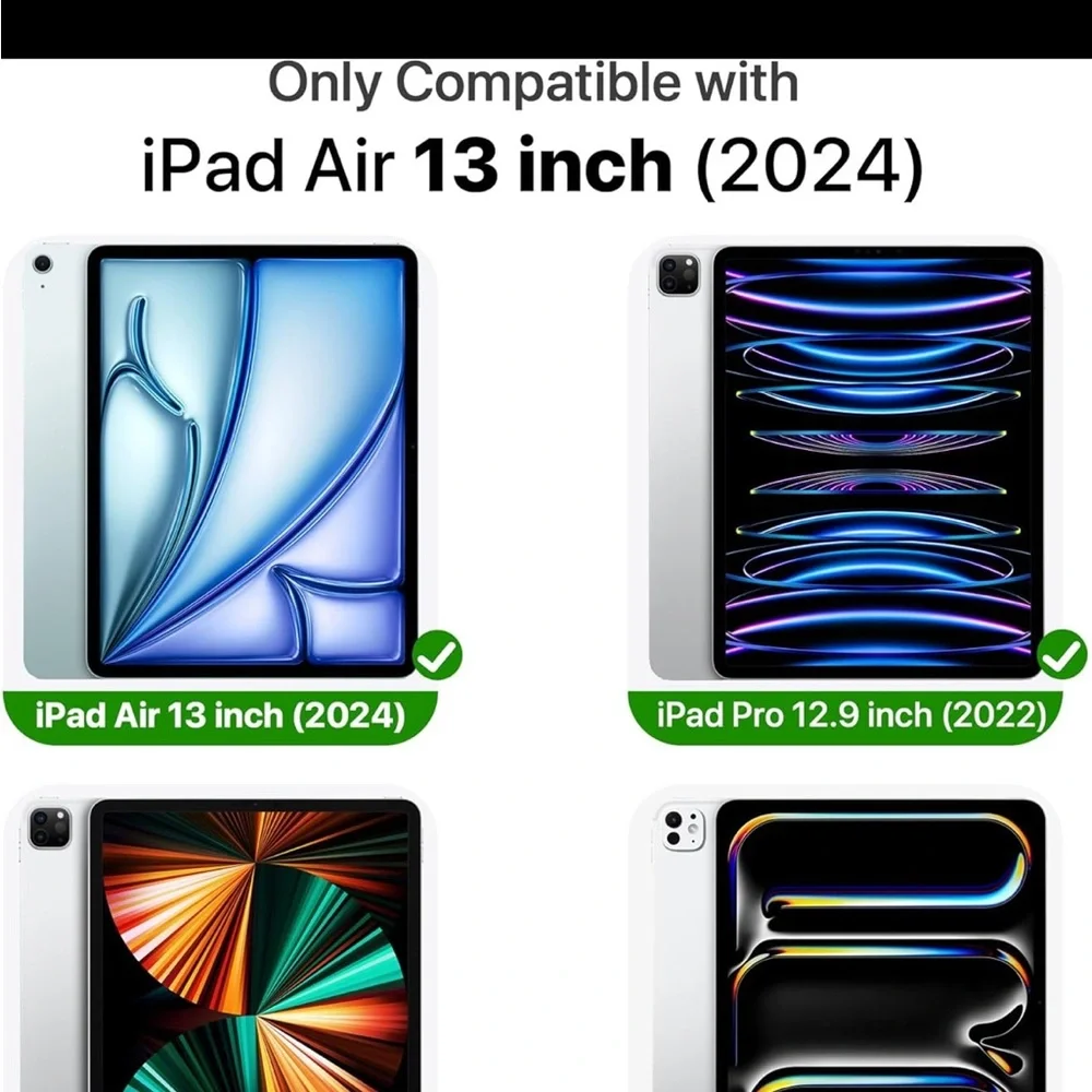 VAKS for iPad Air 13 inch Case M2 2024, iPad Pro 12.9 Case 6th/5th 2022/2021